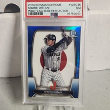2023 Bowman Chrome Shohei Ohtani WBC Flag-blue Refractor/75 PSA 7 picture