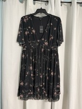 Torrid Nightfall Tiered Mesh Mini Dress Black Cats NWT picture