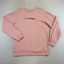 Vintage Pepe Jeans Sweatshirt Womens Small Pink Fleece Pullover Crewneck 90s picture