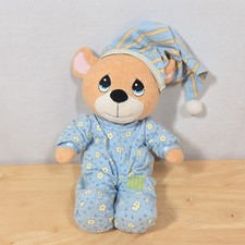 Precious Moments Luv N Care Prayer Bear Plush Blue Pajamas NOT WORKING Vtg picture