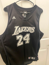 Rare adidas Los Angeles Lakers Kobe Bryant #24 Black NBA Jersey Size L picture
