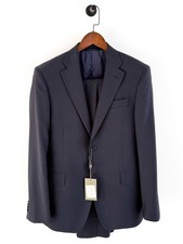 NWT New Luciano Barbera Men's Navy Italian Wool Suit Jacket an Pants 40R picture