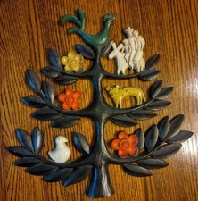 Vintage 1963 Homco Dart Industries Tree of Life Wall Hanging 14