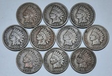Lot of 10 Indian Cents--NICE Variety of Dates picture