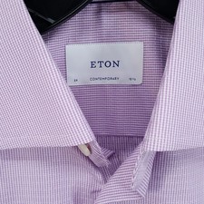 ETON Dress Shirt Mens 15.5 39 Purple Line Dash Contemporary Fit Button Up $270 picture