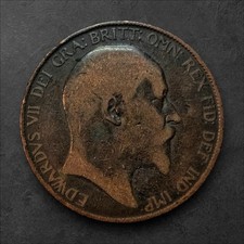 1907 🇬🇧 Great Britain Penny Edward VII,  picture