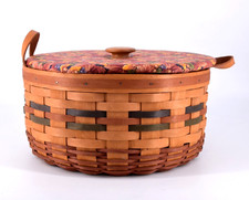 Longaberger 1995 Shades of Autumn Basket of Plenty w/ Lid, Liner, & Protector picture