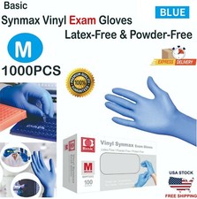 1000PCS  Basic Blue Vinyl Synmax Exam Gloves  M-SIZE picture