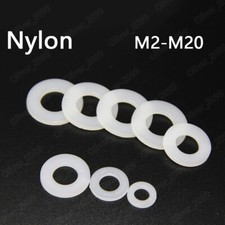 White Plastic Nylon Flat Washers Insulation M2 M2.5 M3 M4 M5 M6 M8 M10 M12-M20 picture