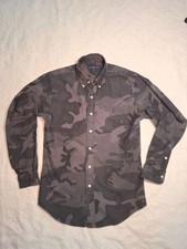 Ralph Lauren Men's Camouflage Button-Down Shirt Grey Slim Fit Size S Cotton picture