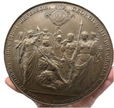 Antique Rare bronze King George iii reproduction seal Wall Plaque picture