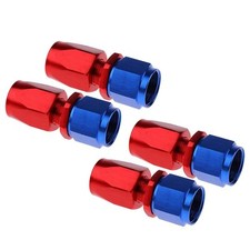 4Pcs AN6 -6AN Swivel Hose End Fitting Adaptor Straight Red&Blue For CPE Oil Hose picture