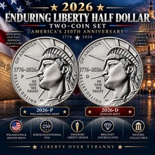 2026 Enduring Liberty Half Dollar 2-Coin Set - 250th Anniversary Commemorative picture