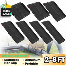 2/3/4/5/6/7/8 FT Folding Aluminum Wheelchair Ramp Mobility Ramp 600 lbs Non-Slip picture