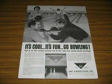 1959 Print Ad AMF Pinspotters Happy Couples at Bowling Alley New York,NY picture