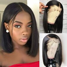 Black Short Straight Bob Hair Lace Front Wigs Synthetic Glueless Heat Resistant  picture
