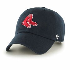 Mens 47 Brand Boston Red Sox Clean Up Strapback - Navy Blue picture