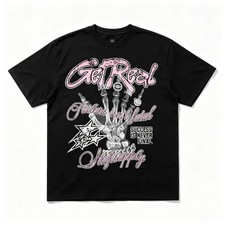 Skeleton Hand Vintage Font Graphic Unisex Streetwear  Tee Sizes S-5XL picture