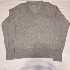 Madewell 100% Cashmere Sweater Gray V Neck Small Quiet Luxury Minimalist picture