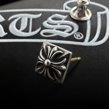 Authentic Chrome Hearts Pyramid CH Plus Stud Earring + CH Pouch and Gift Bag picture