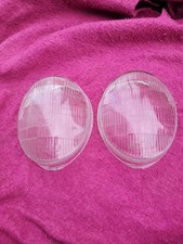 NOS Mopar 1937 Chrysler Airflow Bi Ray Glass Headlight Lenses Pair picture