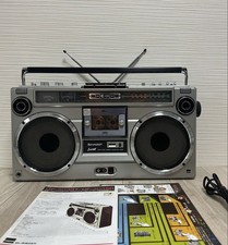 SHARP GF-303ST AM FM Radio Cassette Player Boombox Silver Vintage 1978 Japan picture