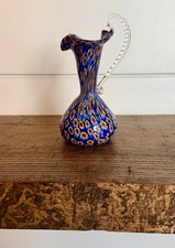 Vintage Mid-Century Modern Murano Millefiori Glass Ewer by Fratelli Toso C. 1960 picture