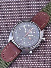 SEIKO 6139-7030 Automatic Chronograph Watch Vintage Mens Baby Jumbo Black Dial picture