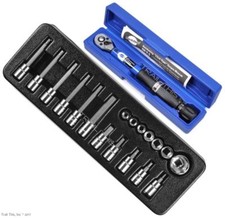 Park Tool TW-5.2 Bike Torque Wrench 2-14Nm + SBS-1.2 Socket Set 18-Piece 3/8