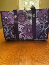 Thirty One Organizing Utility tote 31  Bag Plum Awesome Blossom picture