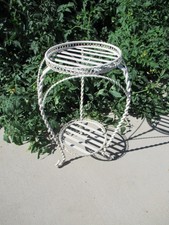 Vintage Two-Tier Braided Wrought Iron Plant Stand Accent Table French picture