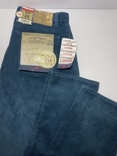NWT Vintage Bugle Boy Blue Loose Baggy Corduroy Pants 34x32 Skater NEW picture