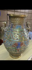 Rare Antique Japanese Champlevé and Cloisonné bronze vase picture