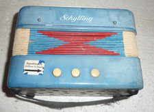 Vtg Schylling Blue Accordion Childs Squeeze Box Musical Instrument Toy picture