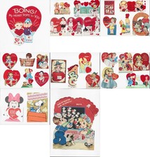 RARE BOING HEART POPS +28 VINTAGE VALENTINE CARDS DIFFERENT ERAS SOME MECHANICAL picture