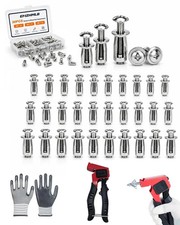 Button Rivet Locking Nuts Set Flower Nuts Bolts with Riveting Tool M4/M5/M6 Size picture