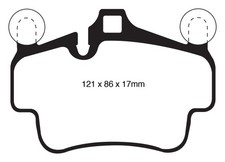 EBC 07-08 Porsche 911 (997) (Cast Iron Rotor only) 3.6 Carrera 2 Redstuff Front picture