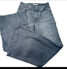Levis Premium Ribcage Bell Jeans Womens 28 Black Ultra High Rise Flare Stretch picture