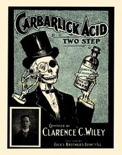 1904 CARBARLICK ACID SKELETON 8x10 vintage Halloween sheet music Art print picture