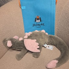 Jellycat Malachy Dragon Large 20 Inch Plush Stuffed Animal Toy RARE picture
