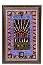 Vtg 1991 Fiesta San Antonio Centennial Poster Christopher Moroney Framed Texas picture