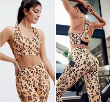 NWT Fabletics Size S Desert Leopard Set High-Waisted Leggings and Sports Bra picture