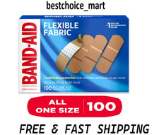 Band-Aid Brand Flexible Fabric Sterile Adhesive Bandages, Comfortable 100 Count. picture