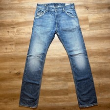 Diesel Krooley Jeans Mens 29x32 Blue Slim Carrot DNA Distressed Denim Wash 0880E picture