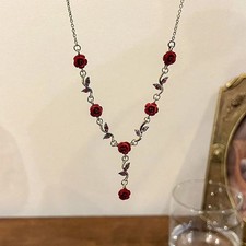 Vintage Romantic Rose Flower Y Shape Necklace for Women Trend Personalization picture