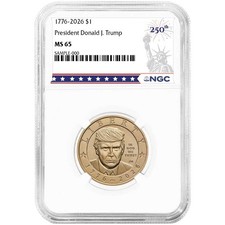 Presale – 2026 $1 President Donald J. Trump Semiquincentennial Dollar NGC MS65 2 picture