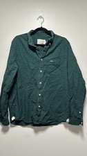 Lacoste Mens Green Gingham Check Long Sleeve Button Down Shirt Sz L Regular Fit picture