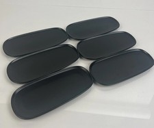 6x Alessi Asian Plates for Delta Long Black Oval Dessert Sushi Bread Platter picture