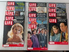 Vtg Life Magazine Lot of 14 1958 1959 1960 Cold War, Music, Movie Stars, Ads picture