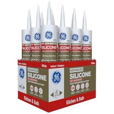 Advanced Silicone 2 White Kitchen Bath Caulk 10 oz Waterproof Sealant 12 Pack picture